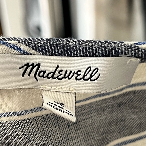 Madewell Linen Button Back Striped Summer Dress Size extra small - Picture 5 of 9